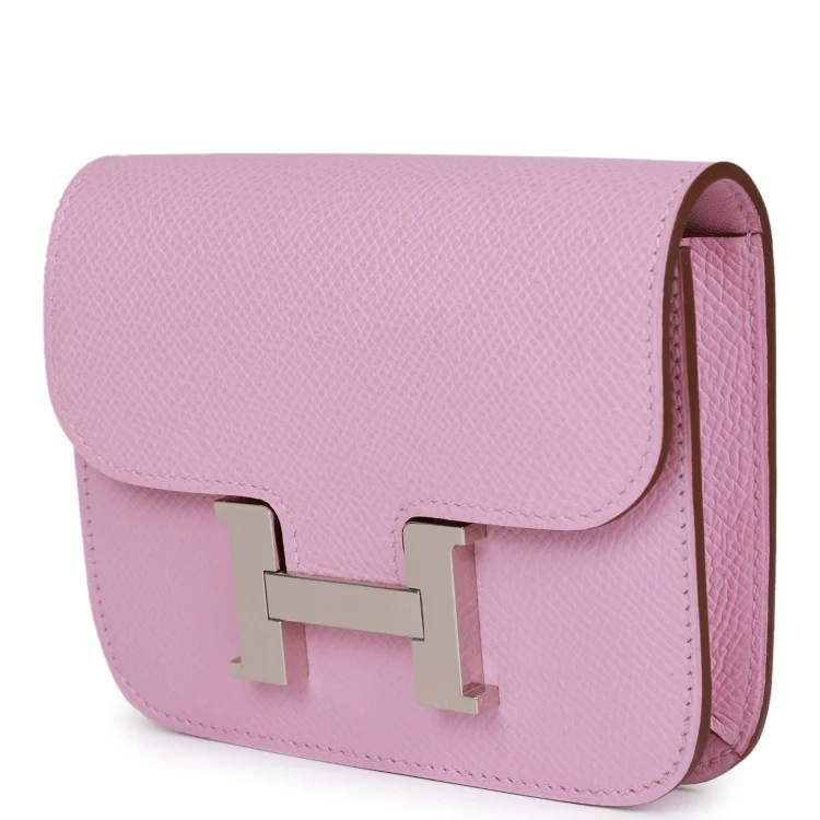 H Constance Slim Wallet Mauve Syestre Epsom Palladium Hardware - Image 4
