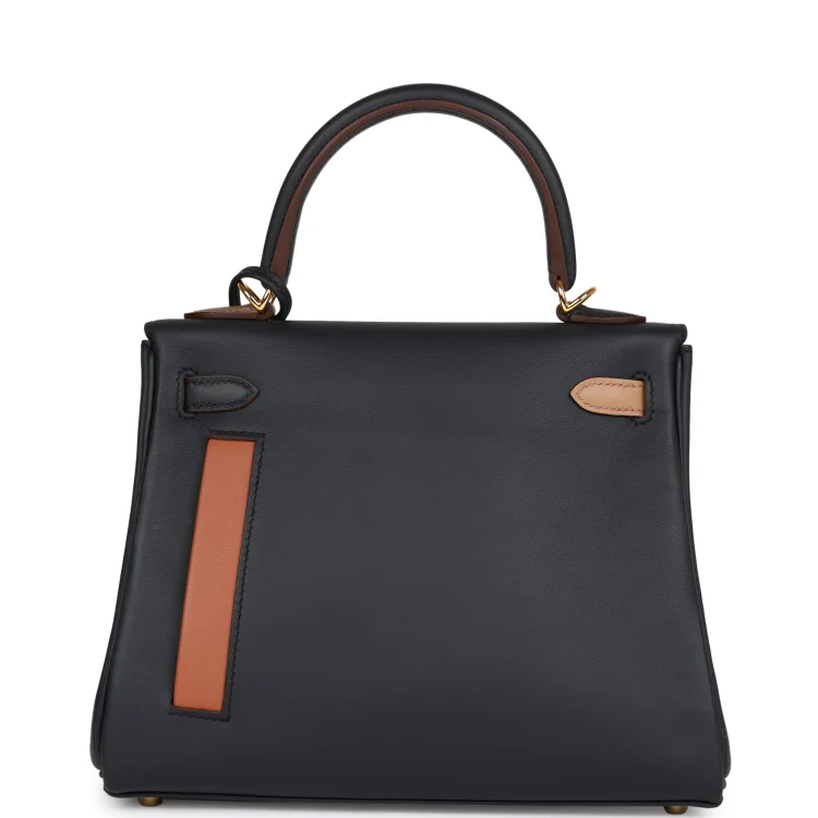 H Colormatic Kelly Retourne 25 Caban, Black and Chai Swift Gold Hardware - Image 3