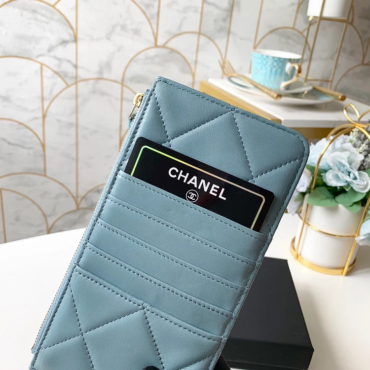 cc 19 Matelasse Phone and Card Case Light Blue Bag For Women 19cm/7.5in - Image 8