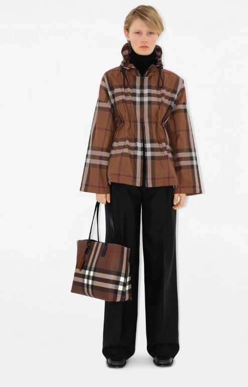 Bur Check And Leather Medium Tote Bag - Image 3